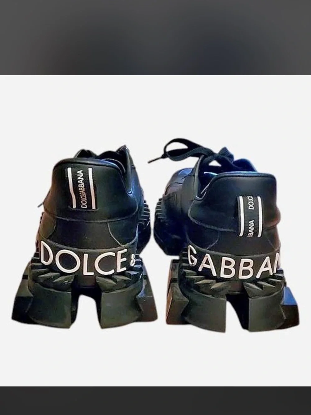 Dolce & Gabbana “SUPER QUEEN” Chunk All-Black Lace-Up Men's Shoes